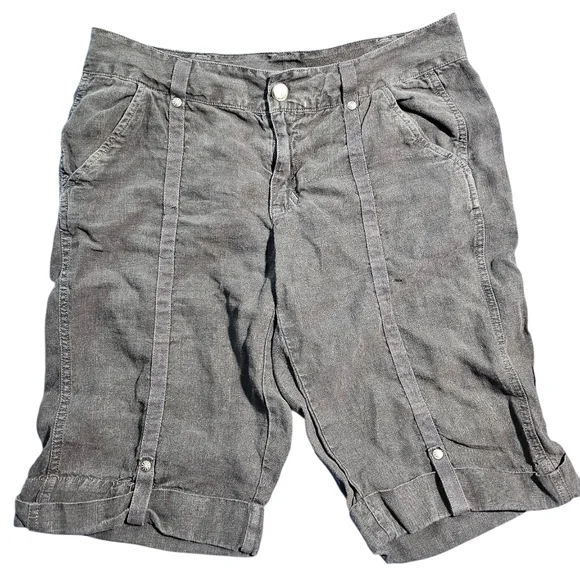 Athleta Black Linen Shorts 6 Small - Picture 1 of 7